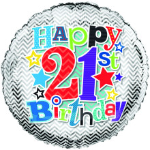 Foil Balloon 18" Age 21 Male