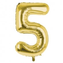 34" Gold Number 5 Foil Balloon