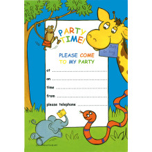 Hanging Pack 20 Sheets & Envelopes Party Invites Jungle