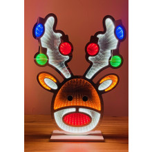 XG3804 60cm Infinity Mirror Stag Head Double Sided 333 LED'S