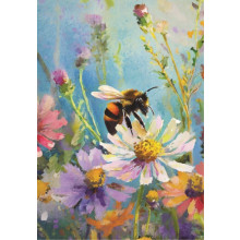 Blank Trad Flowers & Bee C50 Card JG0087