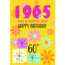 Age 60 Female (1965) C50 Special Year Card JSP011
