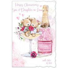 Son & Daughter-in-law Anniversary Cute 75 Card OTB 17321