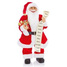 XF4301 Plush Standing Santa With Glasses 60cm
