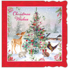XF0107 Recyclable 12 Square Xmas Tree Cards