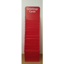 Cardboard Card Stand 12 Tier 1.5' Red  45x40x160cm