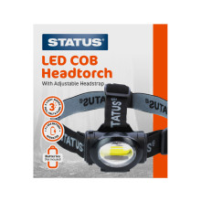 Status LED COB Head Torch (takes 3 x AAA Batts not incl)