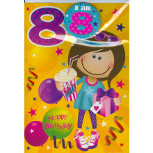Planet Happy Badge Cards PH214 Age 8 Girl