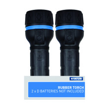 Status Black Rubber Torch (takes 2 x D Batteries not included)