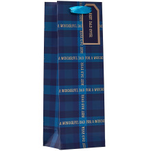 Gift Bag Dad Tartan Bottle Bag