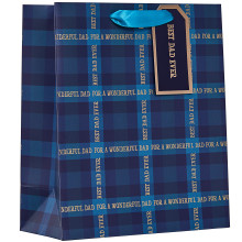 Gift Bag Dad Tartan Medium