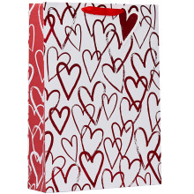Gift Bag Sketchy Hearts Extra Large