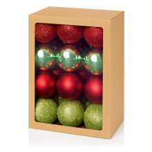 XF3205 Pack 24 Red/Light Green Baubles