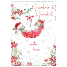 JXC0619 Grandma+Grandad Cute 50 Christmas Cards