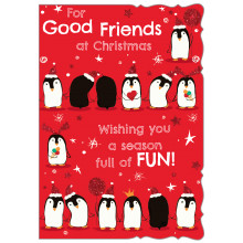 JXC1300 Good Friends Cute 50 Christmas Cards
