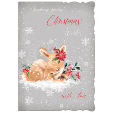 XE00137 Open Female Cute 50 Christmas Cards