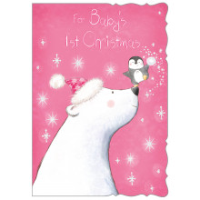 XE00143 Baby's 1st Christmas Girl 50 Christmas Cards