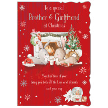 JXC1260 Brother+Girlfriend Cute 50 Christmas Cards