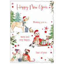 JXC0909 New Year Cute 50 Christmas Cards