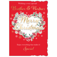 JXC1642 Brother & Partner Traditional Christmas Card 50 X5043-1