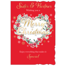 JXC1633 Sister & Partner Traditional Christmas Card 50 X5043-7