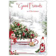 JXC1671 Good Friends Traditional Christmas Card 50 X5046-4