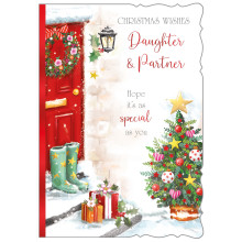 JXC1622 Daughter & Partner Traditional Christmas Card 50 X5047-2