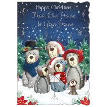 JXC1744 House to House Cute Christmas Card 50 X5066-2