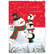 JXC1674 Good Friends Cute Christmas Card 50 X5067-1