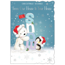 JXC1745 House to House Cute Christmas Card 50 X5069-4