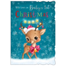 JXC2261 Baby's 1st Girl C50 Christmas Card X6014-4