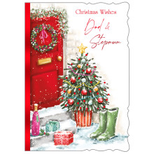 JXC2065 Dad & Stepmum Trad C50 Christmas Card X6030-3