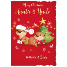 JXC2139 Auntie & Uncle Cute C50 Christmas Card X6048-1