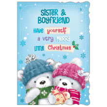 JXC2120 Sister & Boyfriend Cute C50 Christmas Card X6051-6