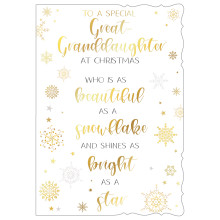 JXC2654 Great Granddaughter Trad C50 Christmas Card X7005-4