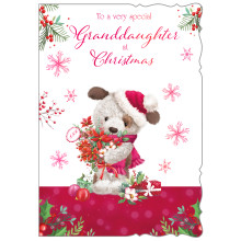 JXC2628 Granddaughter Cute C50 Christmas Card X7007-3