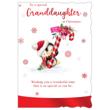JXC2631 Granddaughter Cute C50 Christmas Card X7010-2