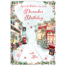 JXC3043 December Birthday C50 Christmas Card X7030-4
