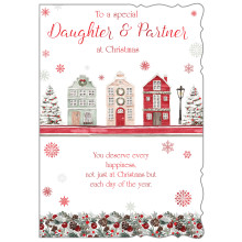 JXC2761 Daughter & Partner Trad C50 Christmas Card X9036-1