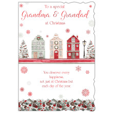 JXC2852 Grandma & Grandad Trad C50 Christmas Card X7036-4