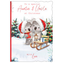 JXC2848 Auntie & Uncle Cute C50 Christmas Card X7046-1
