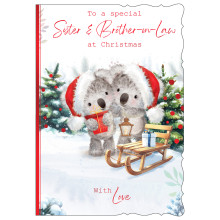 JXC2798 Sister & Brother-In-Law Cute C50 Christmas Card X7046-5