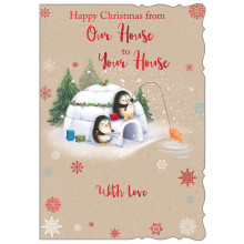 JXC3035 House To House Cute C50 Christmas Card X7052-3