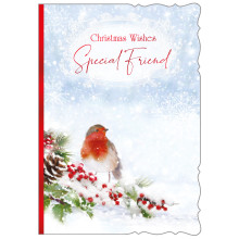 JXC2879 Special Friend Robin C50 Christmas Card X7105-2