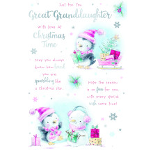 JXC2002 Great Granddaughter Juvenile C75 Christmas Card XA018
