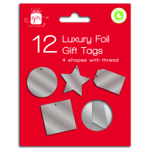 XG0910 Gift Tags Luxury Foil Silver 12's