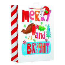 XF2506 Recyclable Gift Bag Brights Xmas Text Large