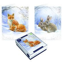 XF0402 Tom Smith 20 Recyclable Winter Animals Boxed Xmas Cards
