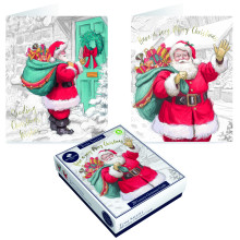 XF0411 Tom Smith 20 Recyclable Santa Boxed Xmas Cards