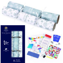 XF5204 Tom Smith Recyclable Family Silver + White Crackers 8 x 31.75cm (Plastic Free)